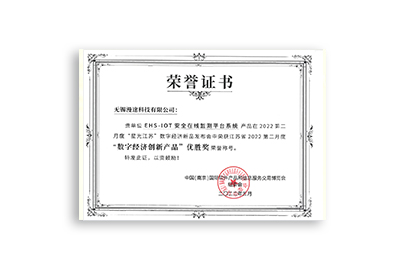 星光江蘇“數(shù)字經(jīng)濟(jì)創(chuàng)新產(chǎn)品”優(yōu)勝獎(jiǎng)